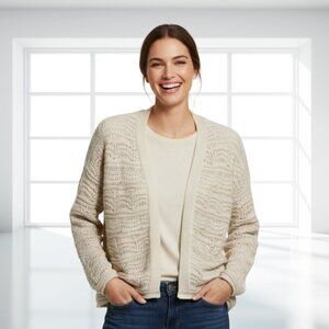 Broadway 38Textured Relaxed Fit Open Front Cardigan XL